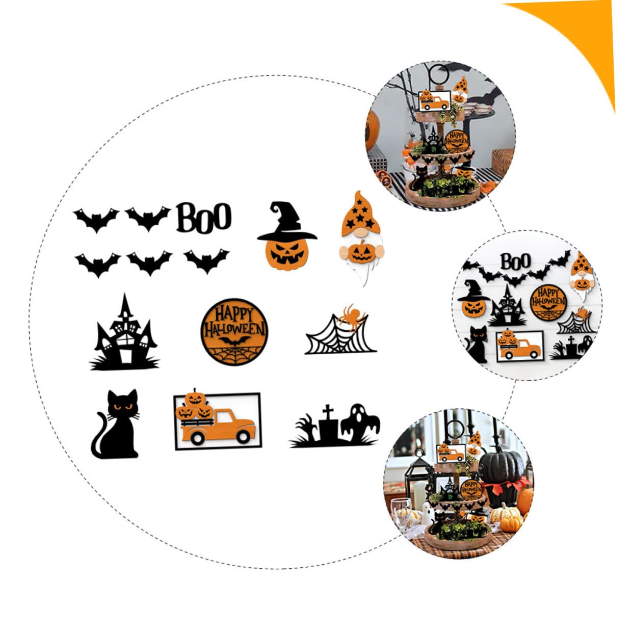 Cabilock 2 Set decorazione del vassoio di Halloween festival decorazioni adesivi addobbi halloween casa addobbi casa halloween vibe passamaneria decorativa forniture per feste di halloween