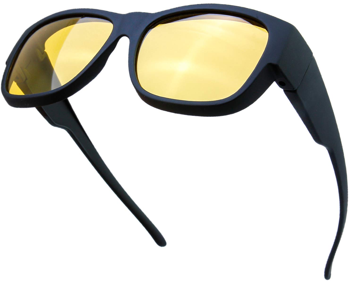 The Fresh High Definition Polarized Wrap Around Shield Sunglasses for Glasses - Leather Eyeglasses Case