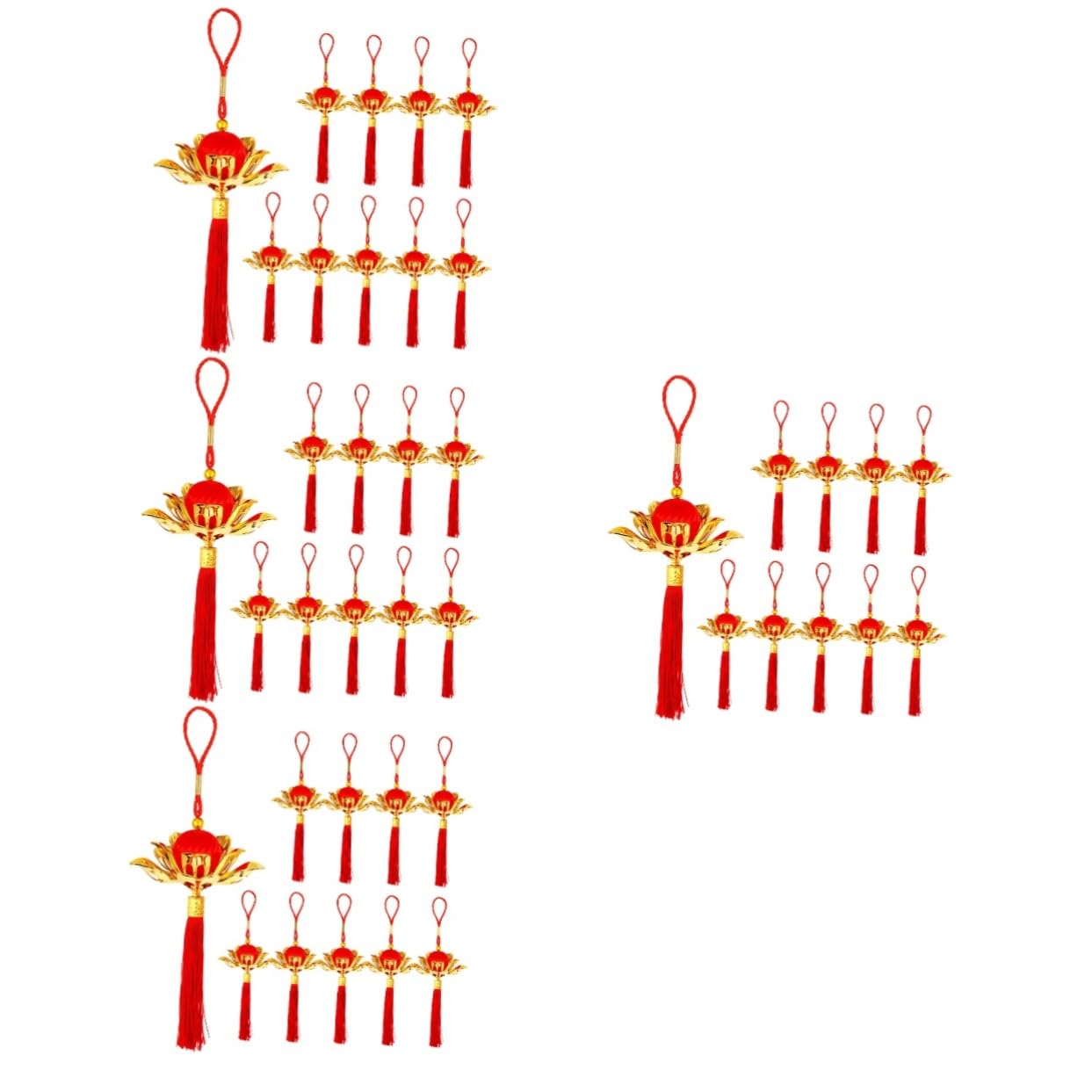 Amosfun 4 Ensembles Pendentif Pot Decoration Noel Decoration De Noel Decor De Noel Décoration Lanterne Lumières Décor Suspendu De Porte Décor Propice Nouvel an Métal Rouge 10 Pièces * 4