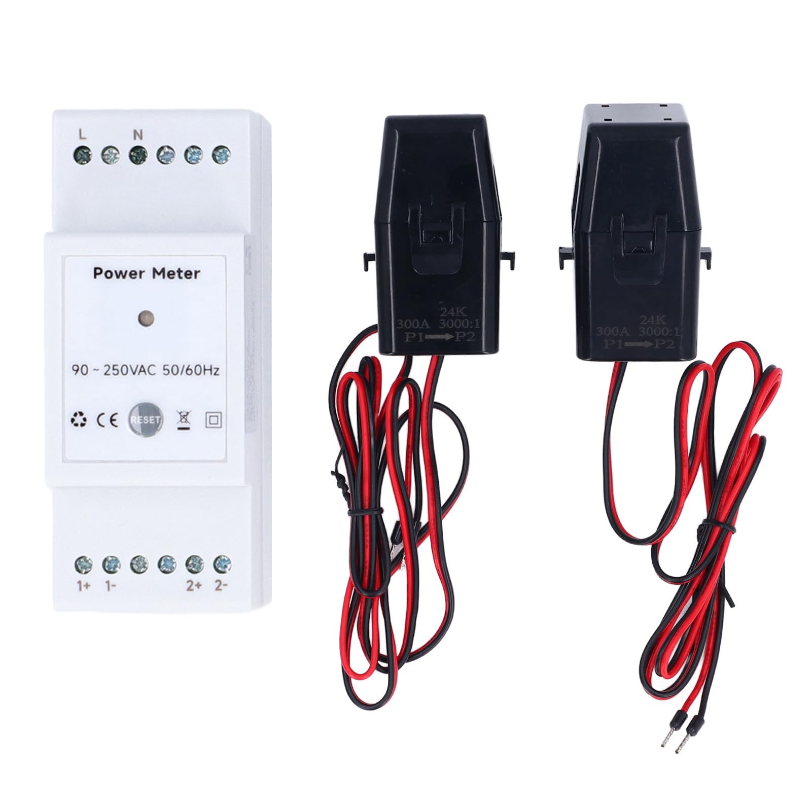 Electricity Voltage Current Meter Energy Usage Monitor Meter with 2 Clamps Supports Voice Control 90 to 250VAC