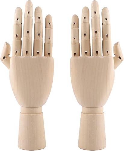 Miniatura 3 de Modelo de mano de madera de 12 pulgadas, dedos movibles flexibles, figura de mano izquierdaderecha, modelo para dibujar, dibujar, pintar