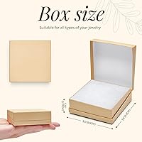 Vista 73 de MESHA Brown Jewelry Gift Boxes with Lids 10 PC, 6x5x1 Cotton Filled Jewelry Boxes, Necklace Gift Box, Bracelet Gift Box, Earring Box, Bulk Jewelry