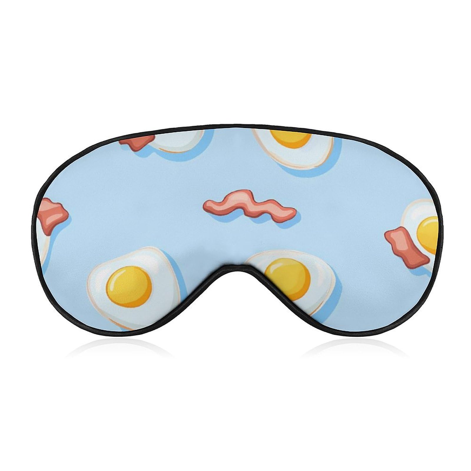 Fried Eggs and Bacon Sleep Mask Eye Shade Cover Adjustable Strap for Travel Lunch Break Women Men