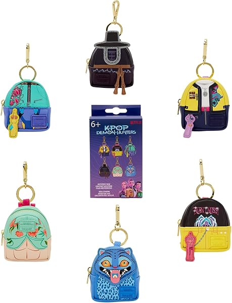 Loungefly Backpack Bag Charm: Netflix - KPOP Demon Hunters - Rumi, Derpy, Saja Boys and more - Mystery Box - 1 of 6 to collect - Styles may vary - Cute Collectables - Gift Idea - Official Merchandise - 1