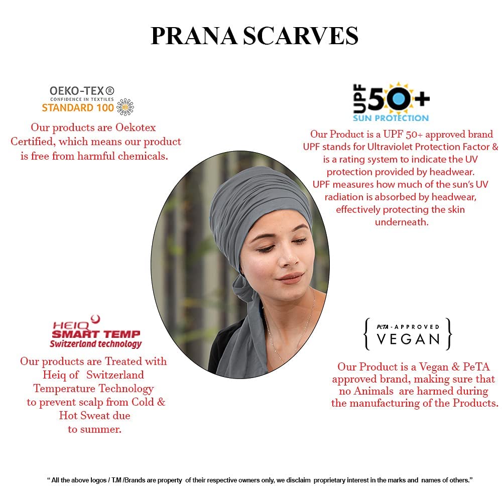 The Headscarves Women's Bamboo Viscose Prana Scarf (HS131_Grey) For Female 4