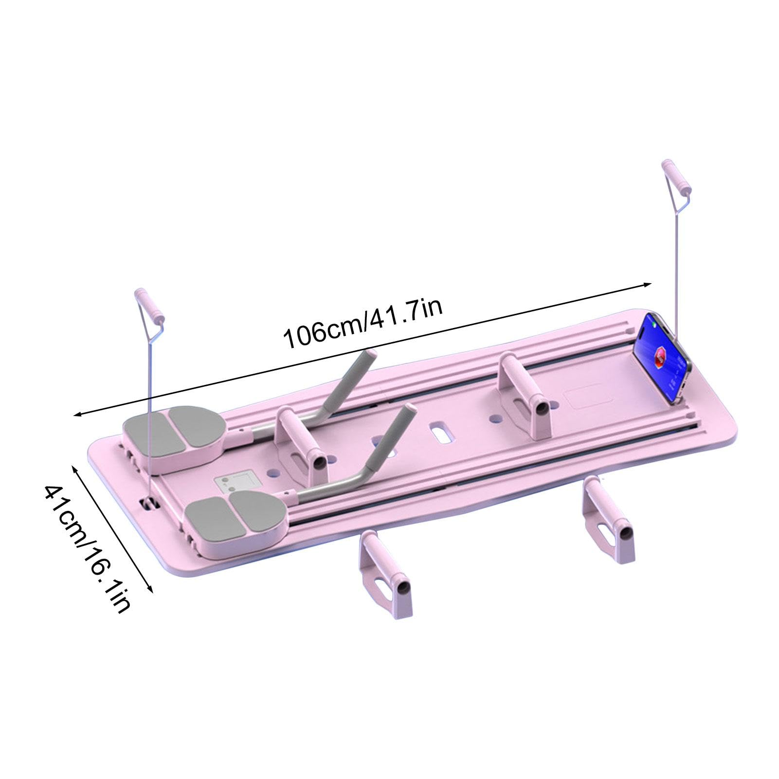 Reformer Pilates Machine, Tavola Pilates Portatile Pieghevole, Tavola Addominale Multifunzionale con Supporto per il Gomito, Attrezzatura da Palestra Domestica, per Allenamento Completo del Corpo