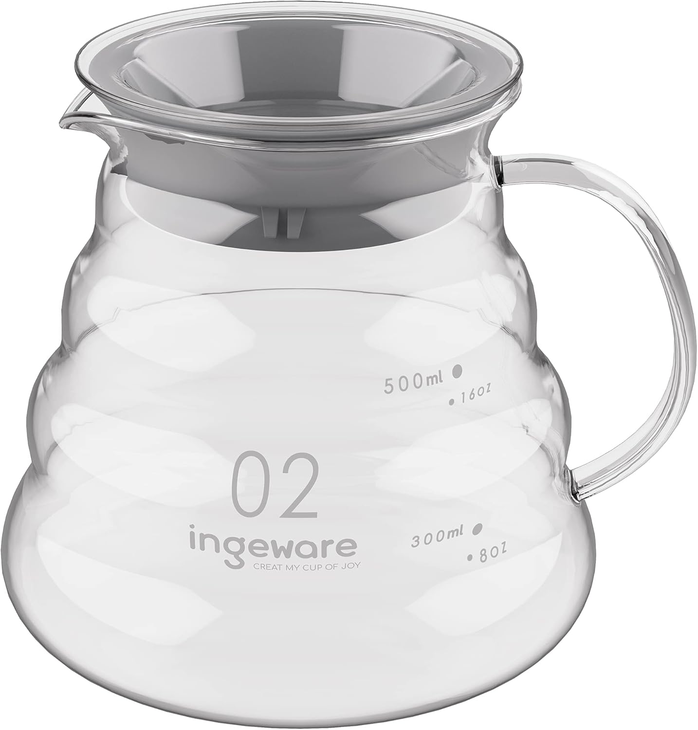 Buy Ingeware 600ml Coffee Server, Borosilicate Glass Carafe for Pour