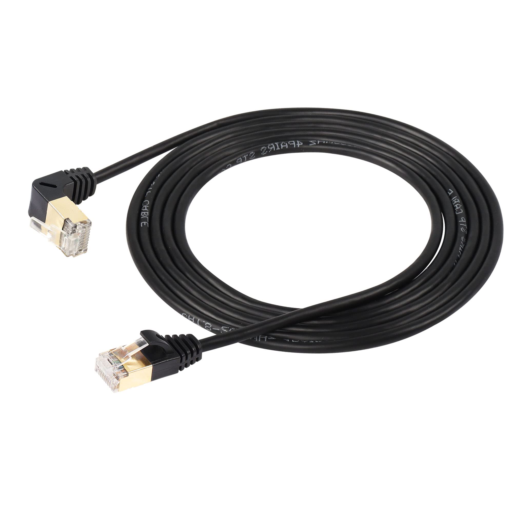 Cable Ethernet RJ45 Cat8 De 90 Grados - 40 Gbps, 2000 MHz, Blindado, Para Router, PC, Servidor