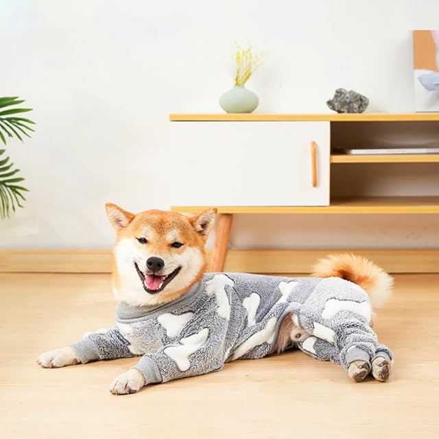 TUITA Pijamas de Franela para Perros, Mono, Pijamas para Perros medianos y Grandes