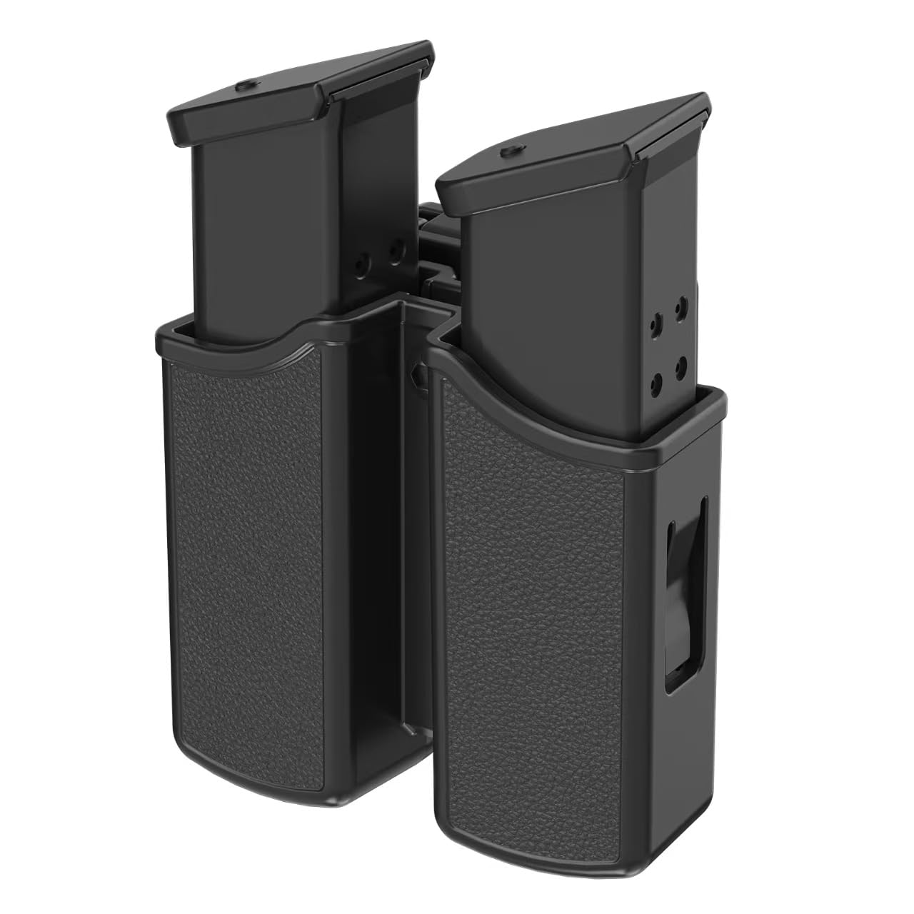 OWB Universal Double Magazine Holder, Double Magazine Holster Fits 9mm/.40 Dual Stack Mags, Belt Carry OWB Paddle Mag Pouch for Glock S&W Sig Sauer H&K Colt Browning Ruger CANIK