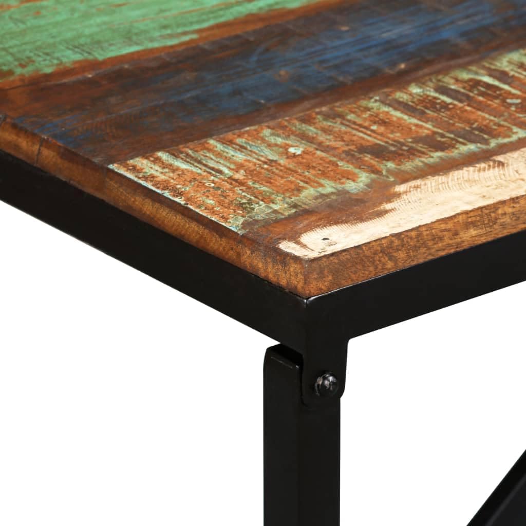 vidaXL Dining Bench, Entryway Bench with Steel Legs, Table Bench for Living Room Bedroom Dining Room Entrance, Solid Reclaimed Wood