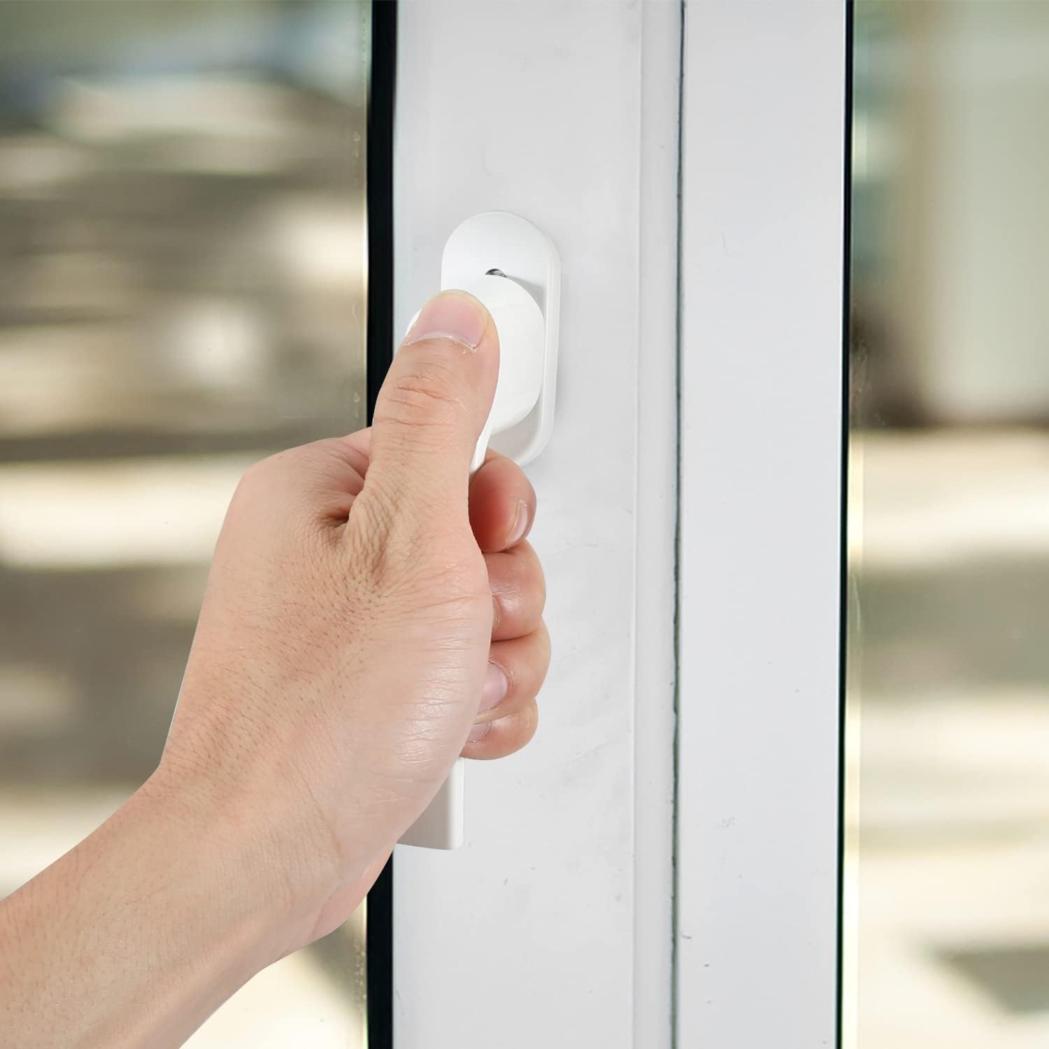 Manillas de Ventana Blancas, Manilla Ventana Aluminio, Ventanas Manijas de Seguridad, Maneta con Cierre para Ventanas Cerradura de Ventana Manija de Puerta de Balcón para Balcones Patios