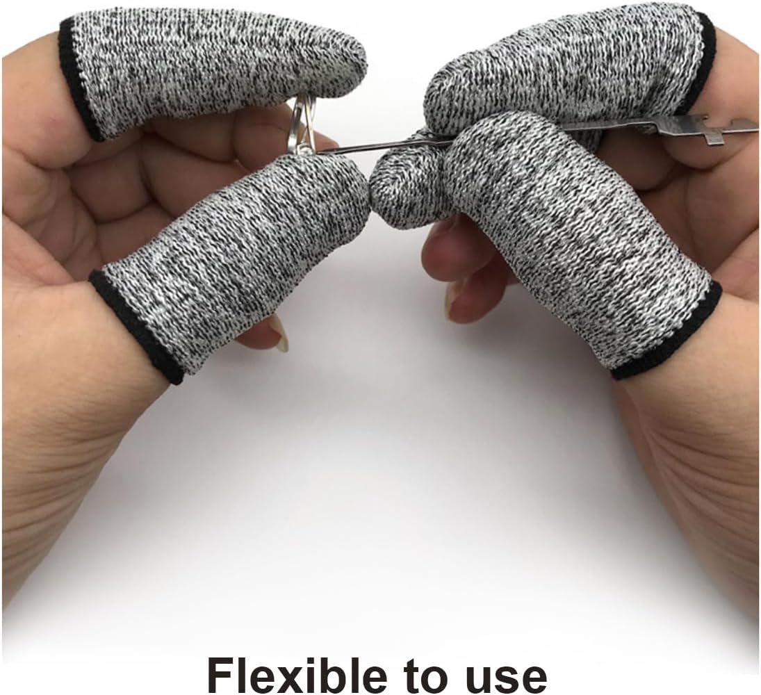 12PCS Finger Cots Finger Protectors Cut Resistant Finger Covers,Reusable Anti-Slip Finger Gloves for Garden,Kitchen,Work,Sculpture(6cm/7cm)