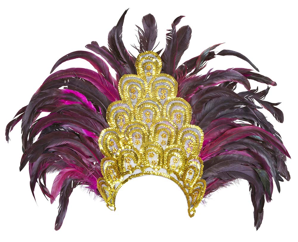 Widmann Salvador Show Feather Headdress Hat Headware Accessory for Carnival Fancy Dress Up Costumes & Outfits