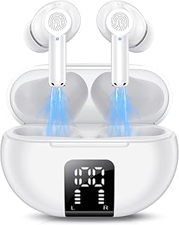 Wireless Earbuds, Bluetooth 5.3 Headphones In Ear with 4 ENC Noise Cancelling Mic, Btootos New Bluetooth Earbuds Mini Deep Bass Stereo Sound, 42H Playtime LED Display Wireless Earphones IP7 Waterproof