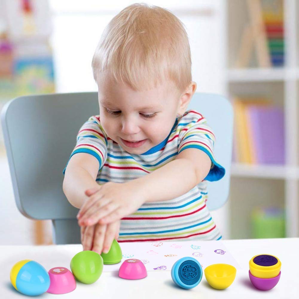Faburo Set of 12 Easter Eggs Stamp Children Easter Self-Inking for Children, 12 Item - Image 3