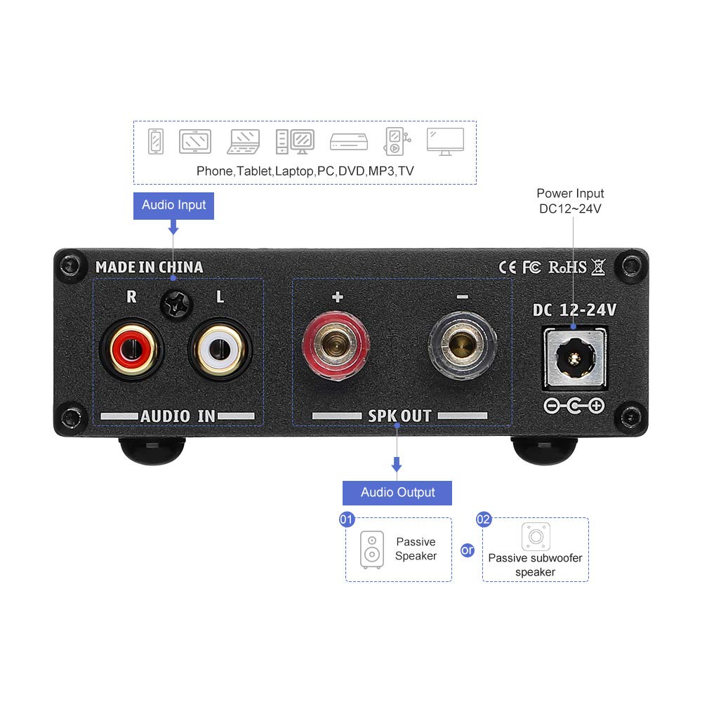 AIYIMA 100W Subwoofer Amplifier Class D Mono Digital Audio Power