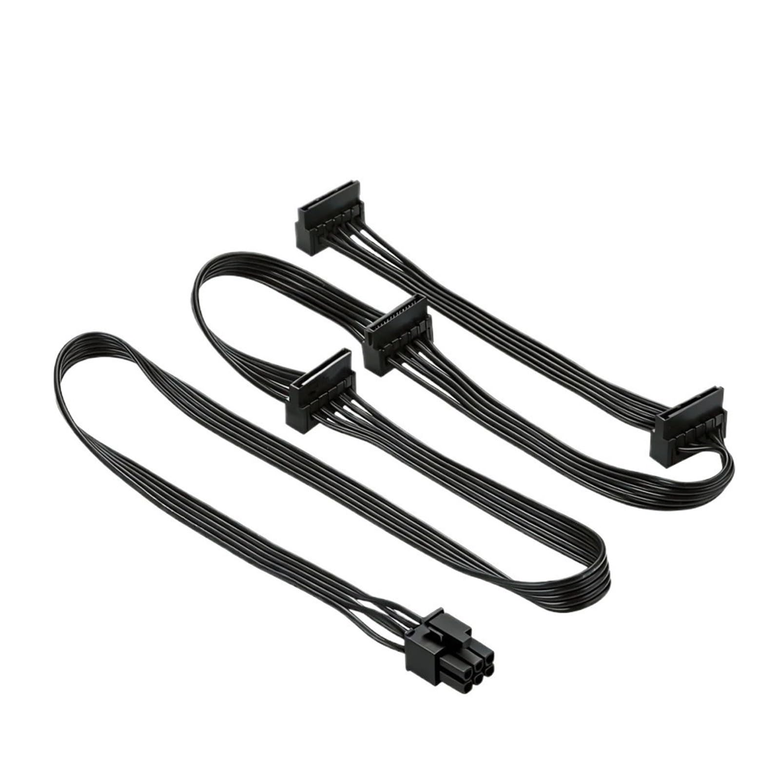 Generico Right‑Angle 6‑Pin to 4‑SATA Power Cable