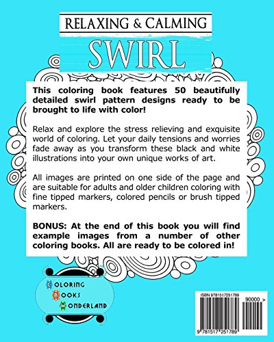 Relaxing and Calming Swirl Patterns - Coloring Books For Grownups image 4