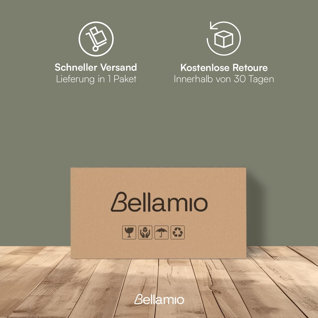 Bellamio Ceyhan Schuhschrank mit 2 Klappen – Schuhkipper weiß aus Holz – Schuhregal schmal 50x19x90cm – platzsparender Flurschrank mit 2 geschlossenen Fächern – Schuhkommode für Flur/Garderobe
