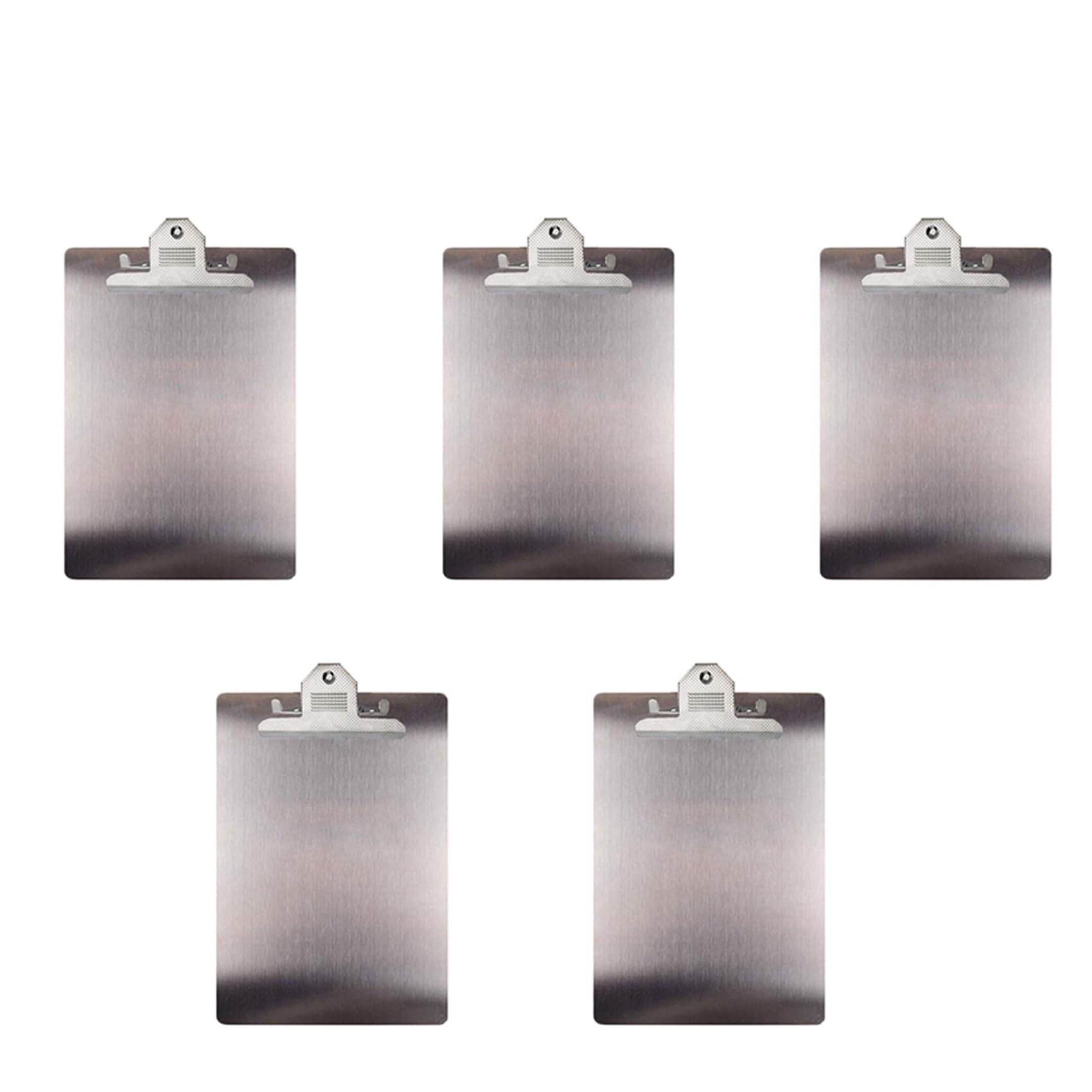 5X Carpeta de Archivos Portapapeles de Metal A4 Tablero de Clip de Acero Inoxidable Organizador Tablero de Carpeta Tablilla de Menú para La EnseñAnza de La Escuela La Oficina