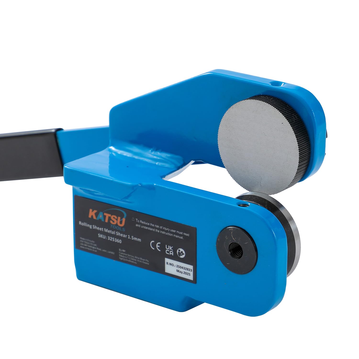 KATSU Tools Cizalla per Lamiera senza Collo – Capacità 16Ga/1.5mm, Cizalla Manuale Rotativa per Tagli Dritti, Curvi e Interni - Design Compatto da Banco - Modello 325360