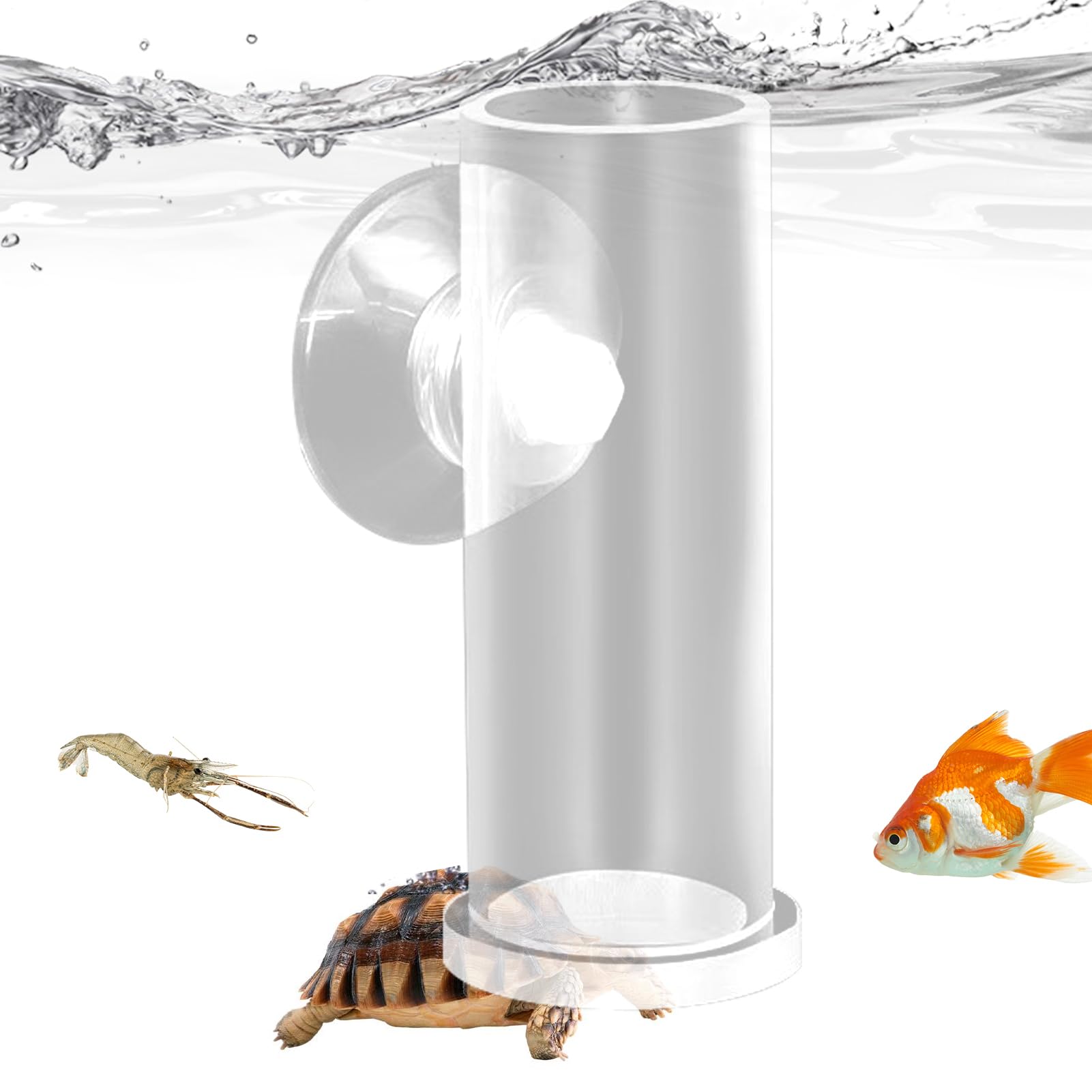 Acrylic Fish Food Feeder, Compact Sturdy Smooth Cylindrical Treat Dispenser Tube, 2.76x0.98x0.98 inches Portable Convenient Aquarium Feeding Tool for Large and Small Fish Tanks