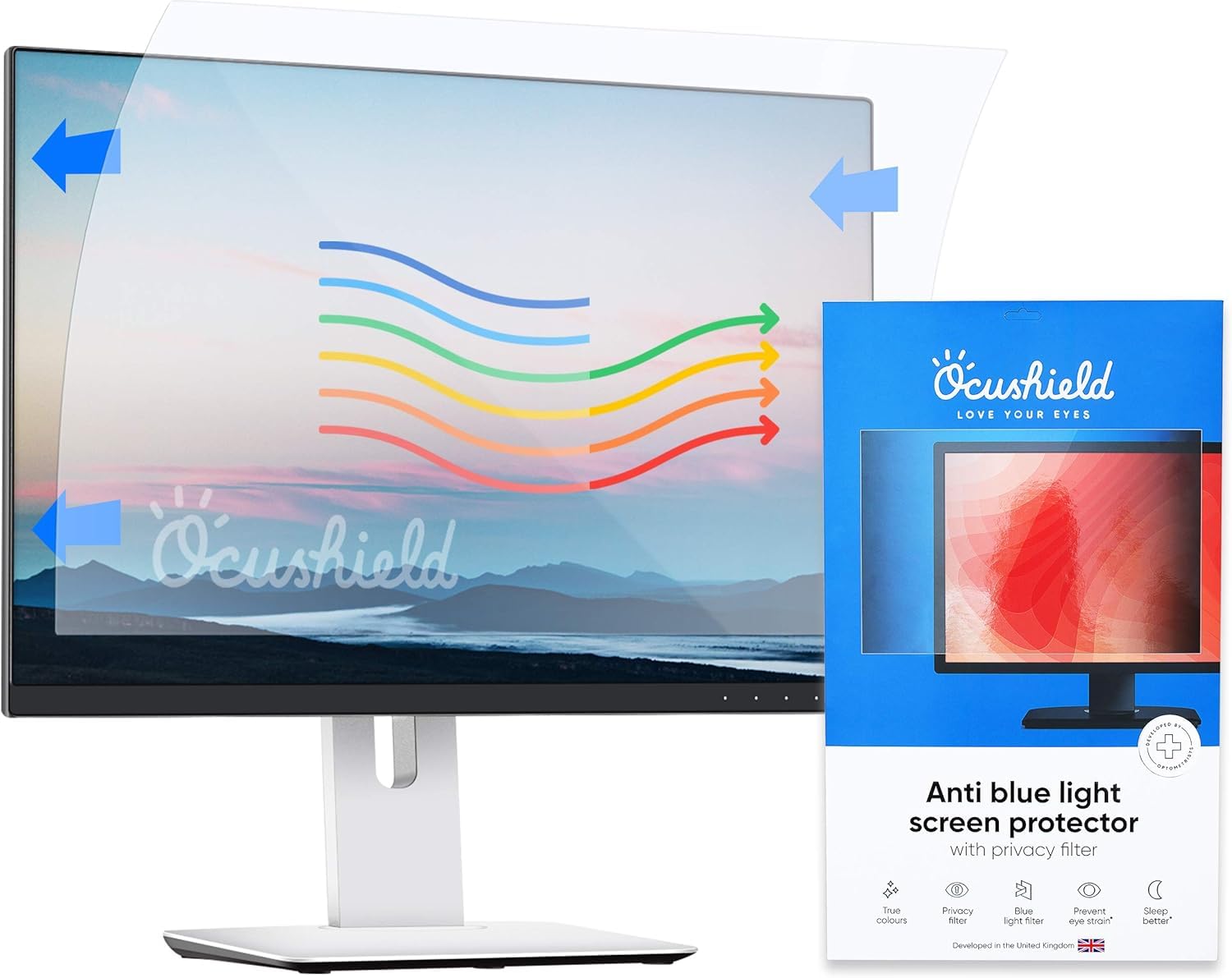 Filtre de confidentialité pour ordinateur portable 19 pouces avec écran anti-lumière bleue