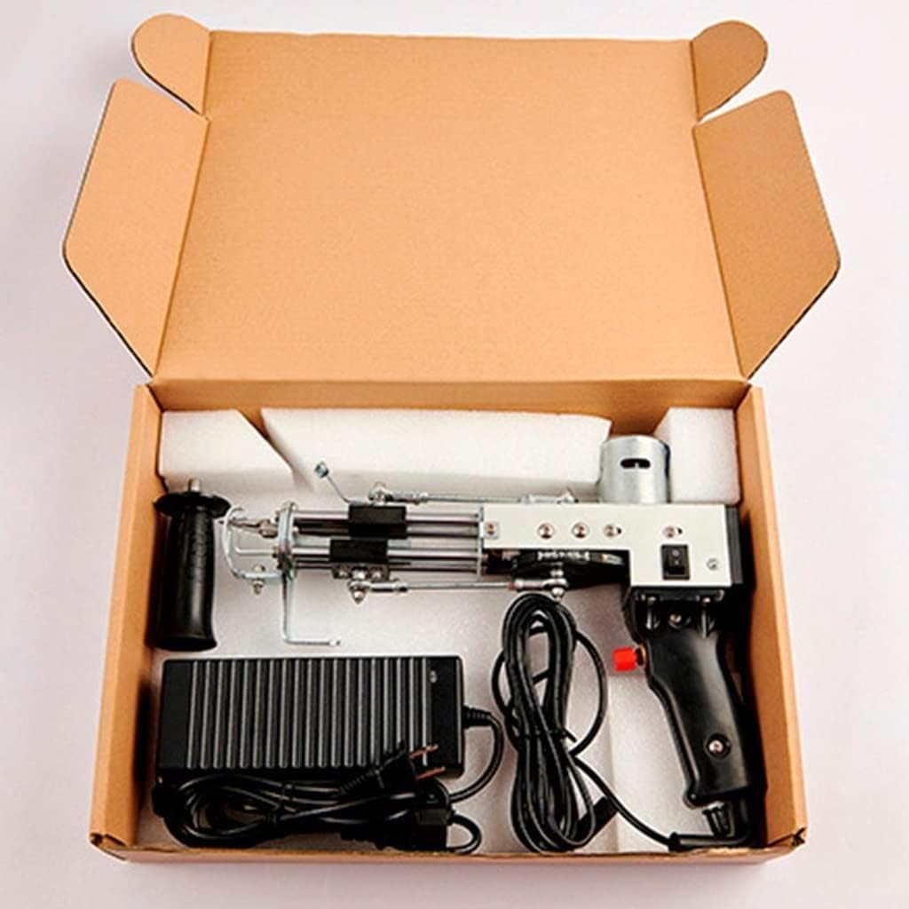 GeRRiT Tufting Gun Handheld Knitting Machine, Loop & Cut Pile Electric Carpet Weaving Flocking Knitting Machine for Professionals and Beginners