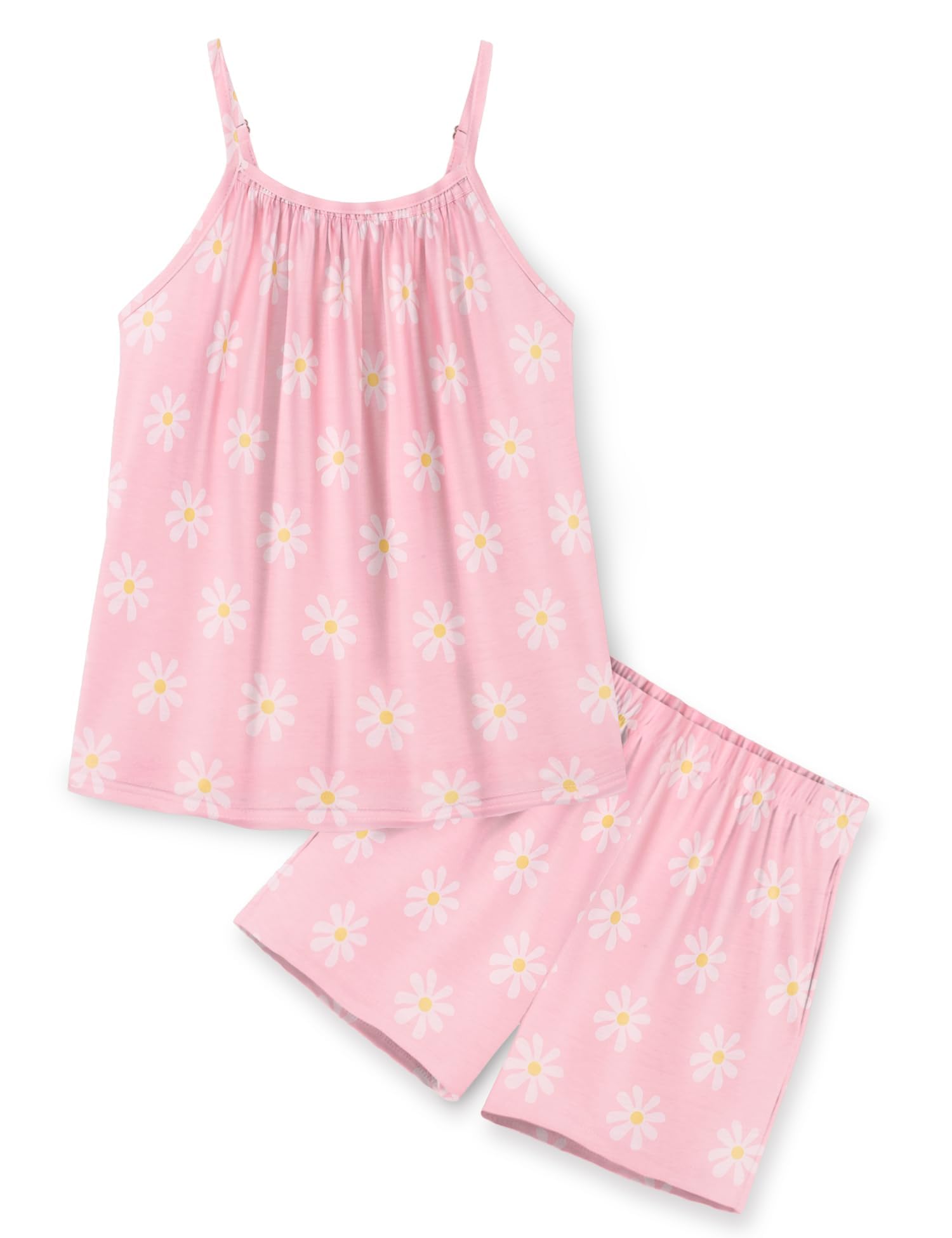 Arshiner Toddler Kids Summer Clothes 2 Piece Tank Top and Shorts Set | Girl Summer Clothes 2 Piece Loose Spaghetti Strap Tank Top and Short Set Kids Clothing Sets with Pockets