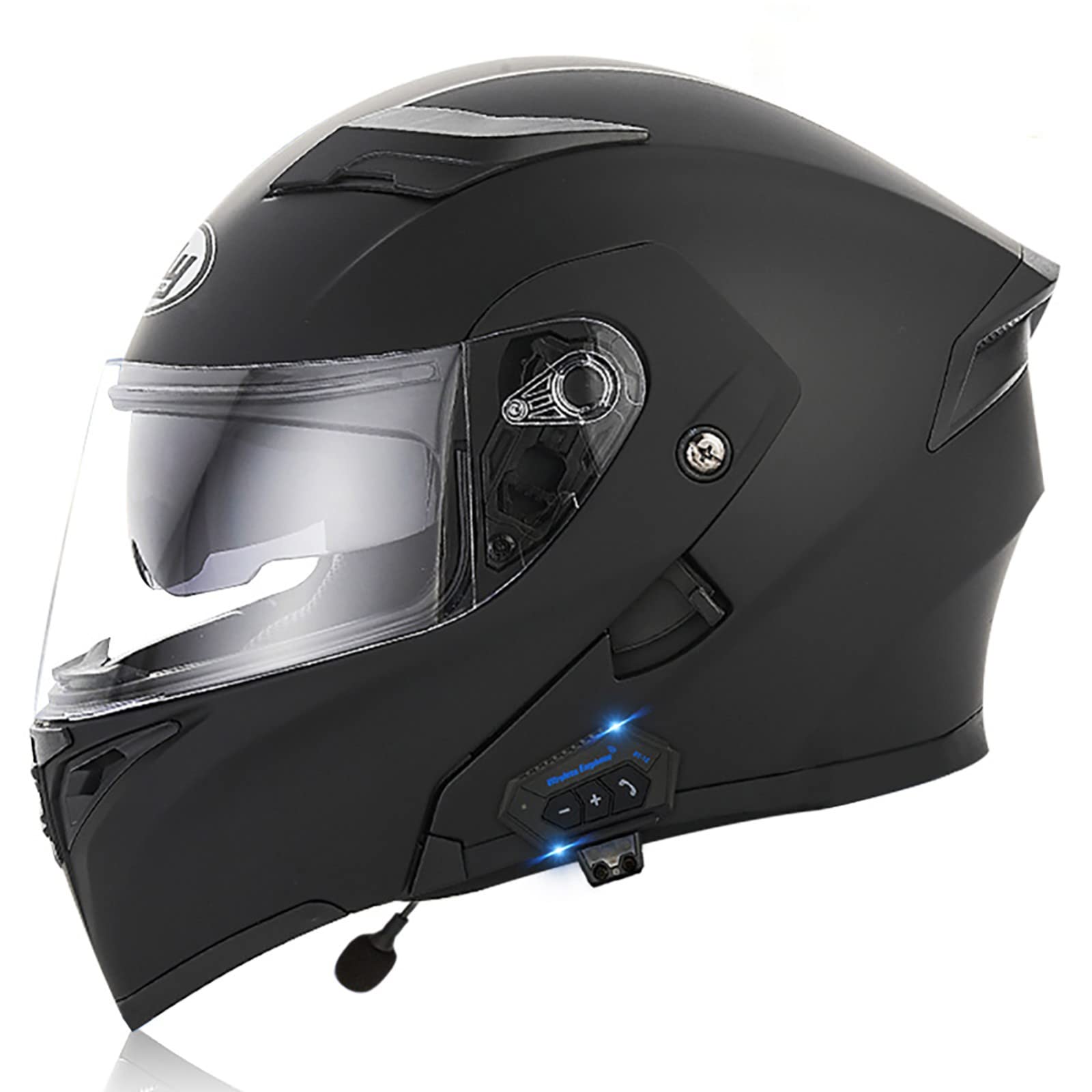 Modular Full Face Motorbike Helmet Built In Bluetooth Headset DOT Certification Flip Up Touring Helmets For Men And Women Motorcycle Helmets With Microphone For Automatic Answering H,M=57-58cm - View #4