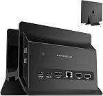 Vertical MacBook Station d'accueil, PULWTOP Station d'accueil pour Mac mini avec cas M.2 NVMe pour MacBook Pro/Air, 4K@60Hz HDMI, 2USB C 10Gbps, SD/TF, 100W PD, RJ45, 2 USB A pour les ordinateurs portables Windows