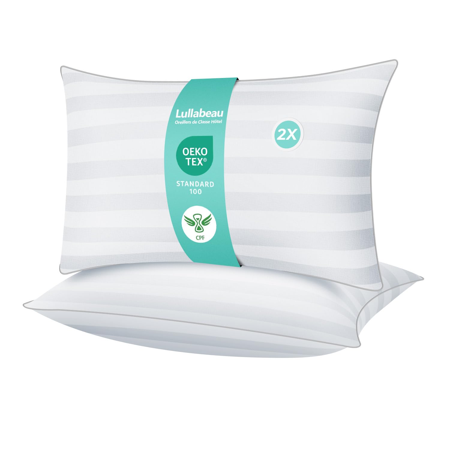 Oreiller 50x70 cm Lot de 2, Oreillers doux Moelleux, Qualité Hôtelière de Luxe, Oreillers Classiques, Coussin Respirant et Doux, Lavable, Idéal pour Dormeurs sur Le Côté, Le Dos et Le Ventre | Qualité Hôtelière de Luxe, Oreillers Classiques, Lavable, Idéa