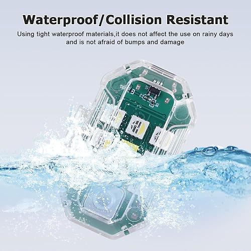 Miniatura 7 de 4 luces estroboscópicas para motocicleta, luces LED portátiles anticolisión, luces de advertencia de carga USB con control remoto para automóviles,