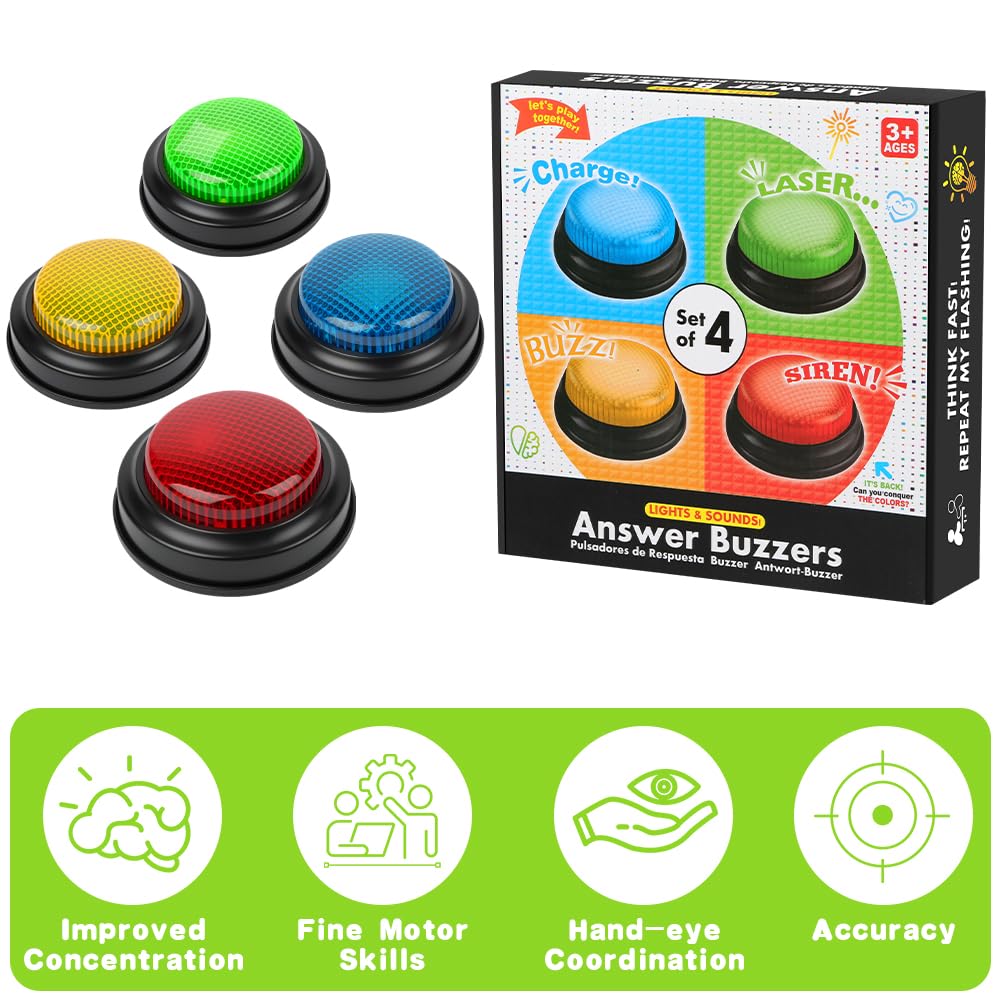 2PCS Game Buzzer Con Luce E Suono - Pulsanti Per Giochi A Quiz E Talent Show