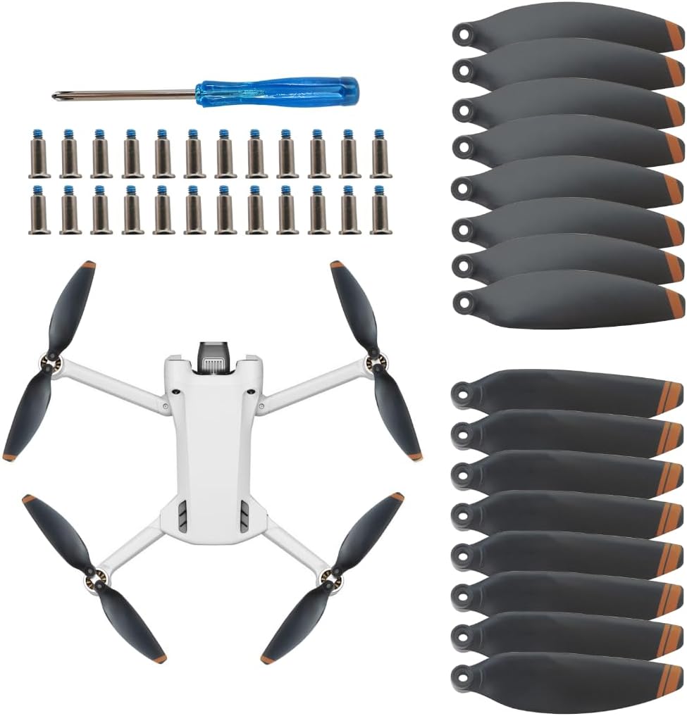 USonline911 16Pcs Replacement Propellers with Screwdriver & Screws, Low-Noise and Quick-Release Blades Props Compatible for DJI Mini 2 / Mini SE/Mini 2 SE/Mini 4K Drone