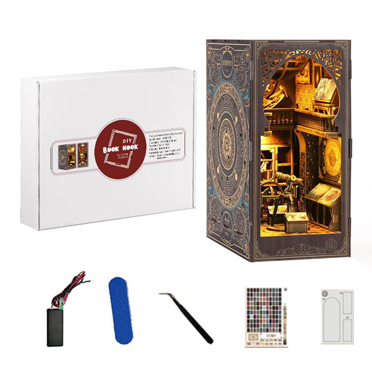 Amazon | ミニチュアハウス ドールハウス ブックヌック キット 木製