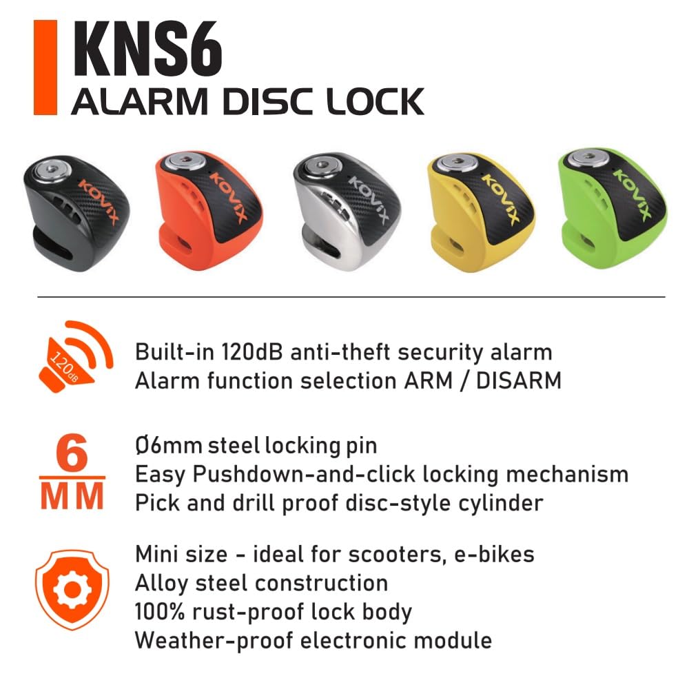 Kovix Kns6-bm Alarm Disc Lock One Size