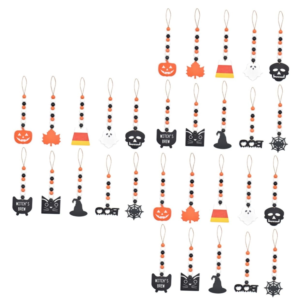 Perles d'halloween en bois avec glands pour décoration de maison