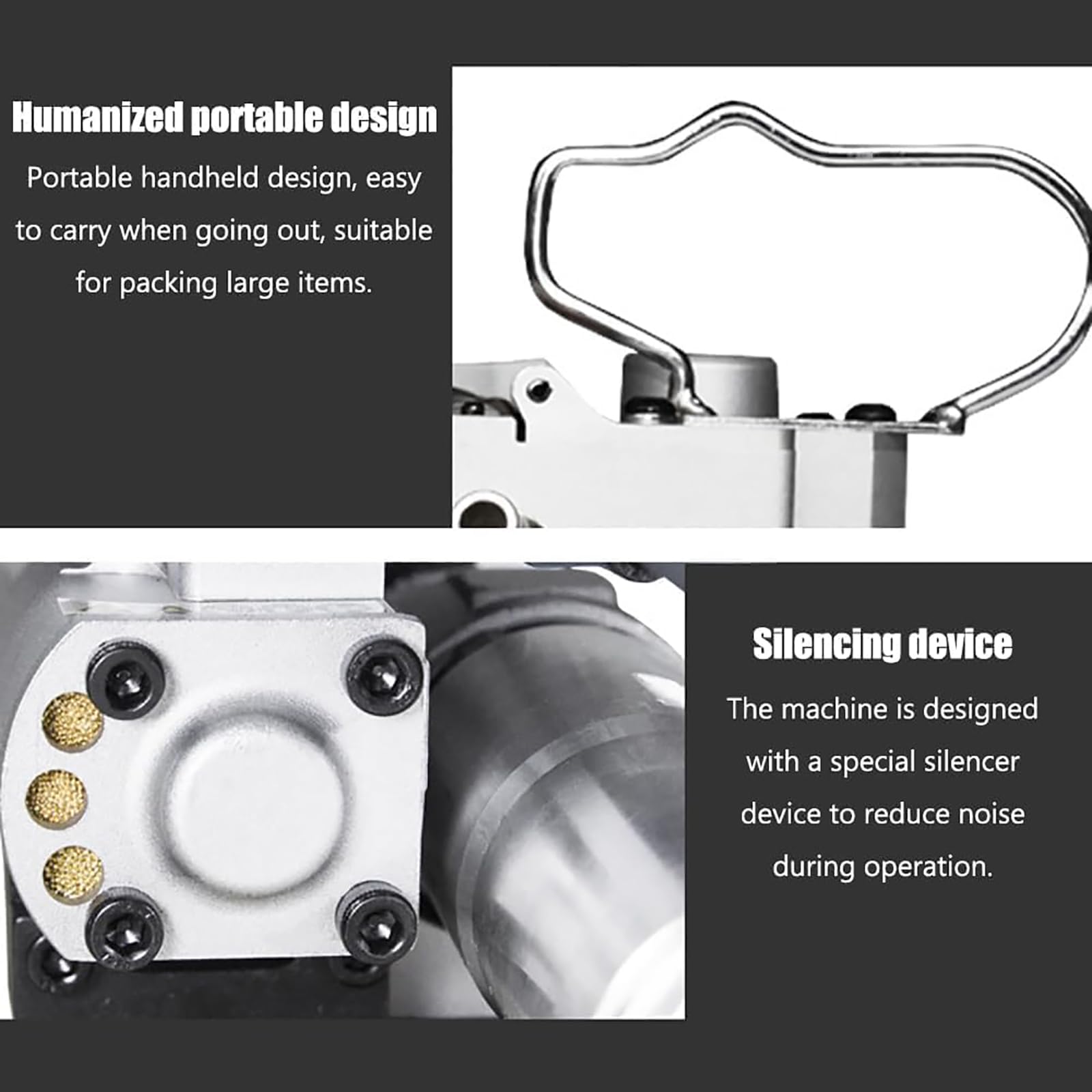 Presse pneumatique portable pour cerclage et bandage PET de 13 à 19 mm