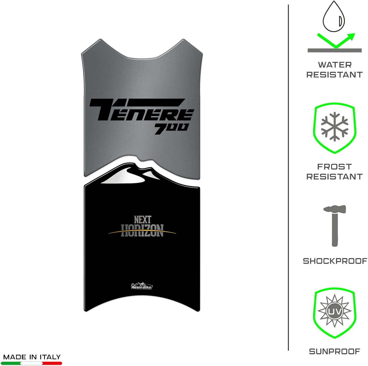 Motorcycle 3D Stickers Compatible with Yamaha Tenere 700 2023 2022 Neutral. Tank Protector Protection from Impact and Scratches. Resin Stickers - Made in Italy