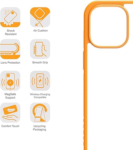 Miniatura 4 de ARMOR Signature - Funda para iPhone 12 Mini, color naranja con cinta gris