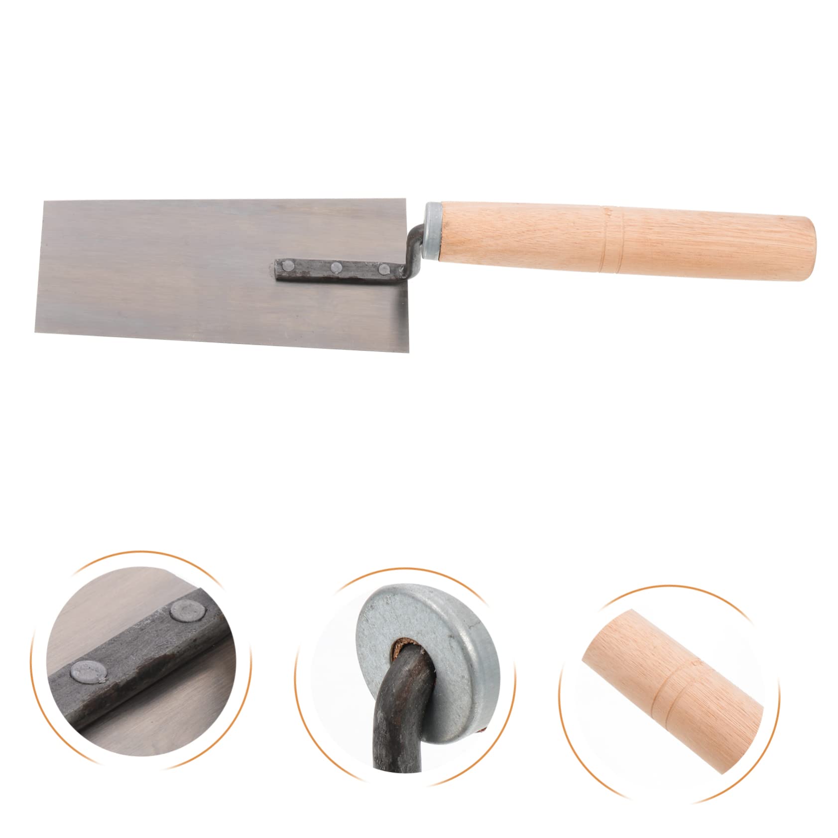Cazzuola per Margini in Acciaio Inox 5 Pezzi Manico in Legno | Spatola da Muratore, Rivetti Robusti, Sagomatura e Livellamento Dell’intonaco, Set Multiuso