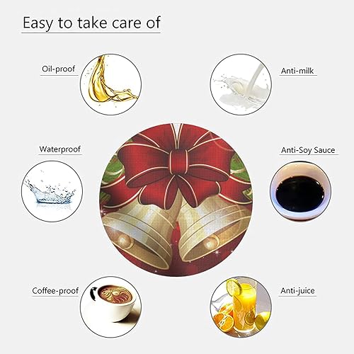 Miniatura 5 de SongYi Mantel cuadrado de Navidad ajustable con borde elástico, borde elástico, mantel de poliéster borrable lavable para fiestas familiares, se