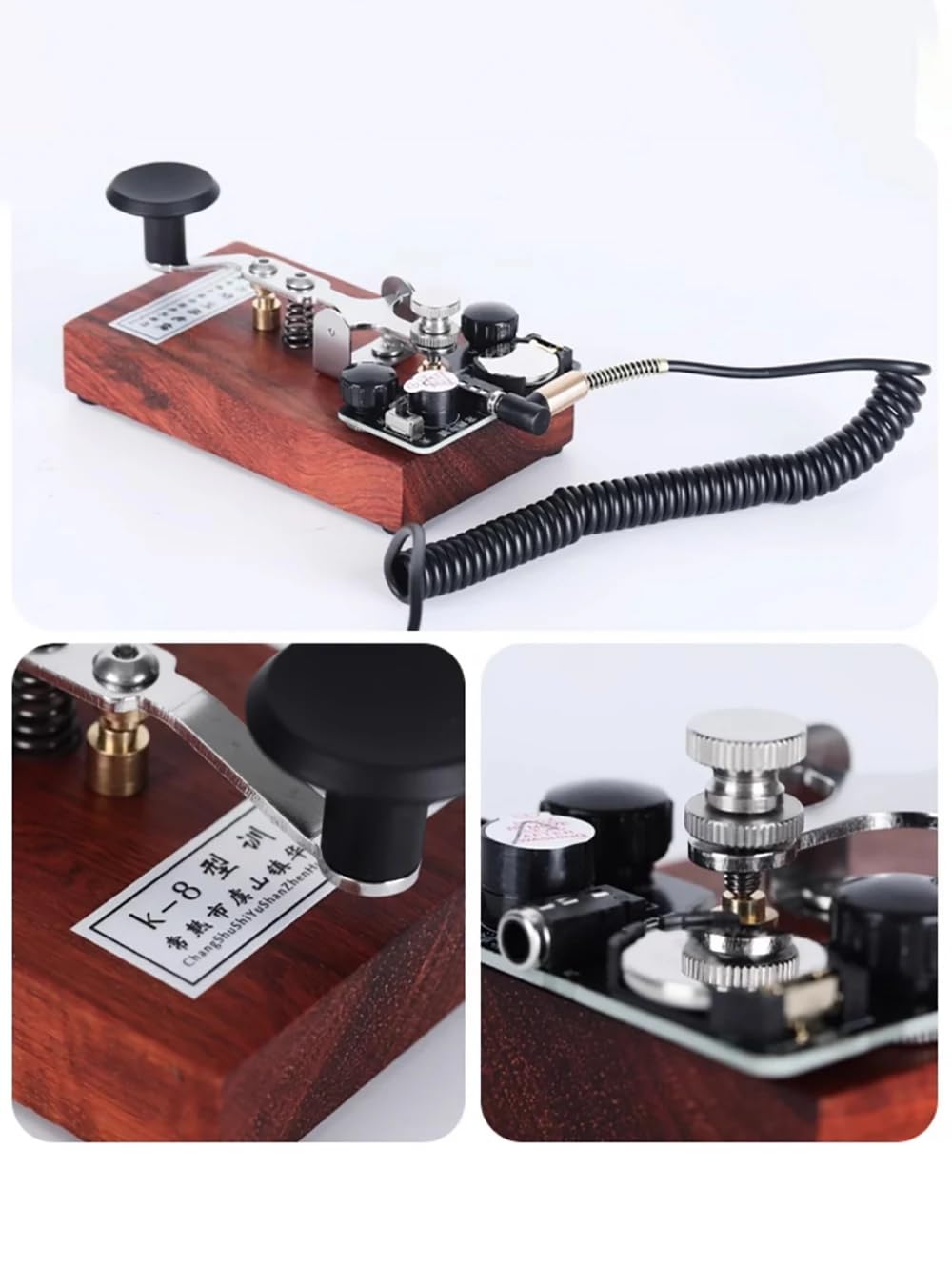 Tasto di Addestramento Manuale Tasto Codice Morse K-8 CW Morse Keyer Onde Corte Hf + Pannello di Pratica con Suoni E Luci