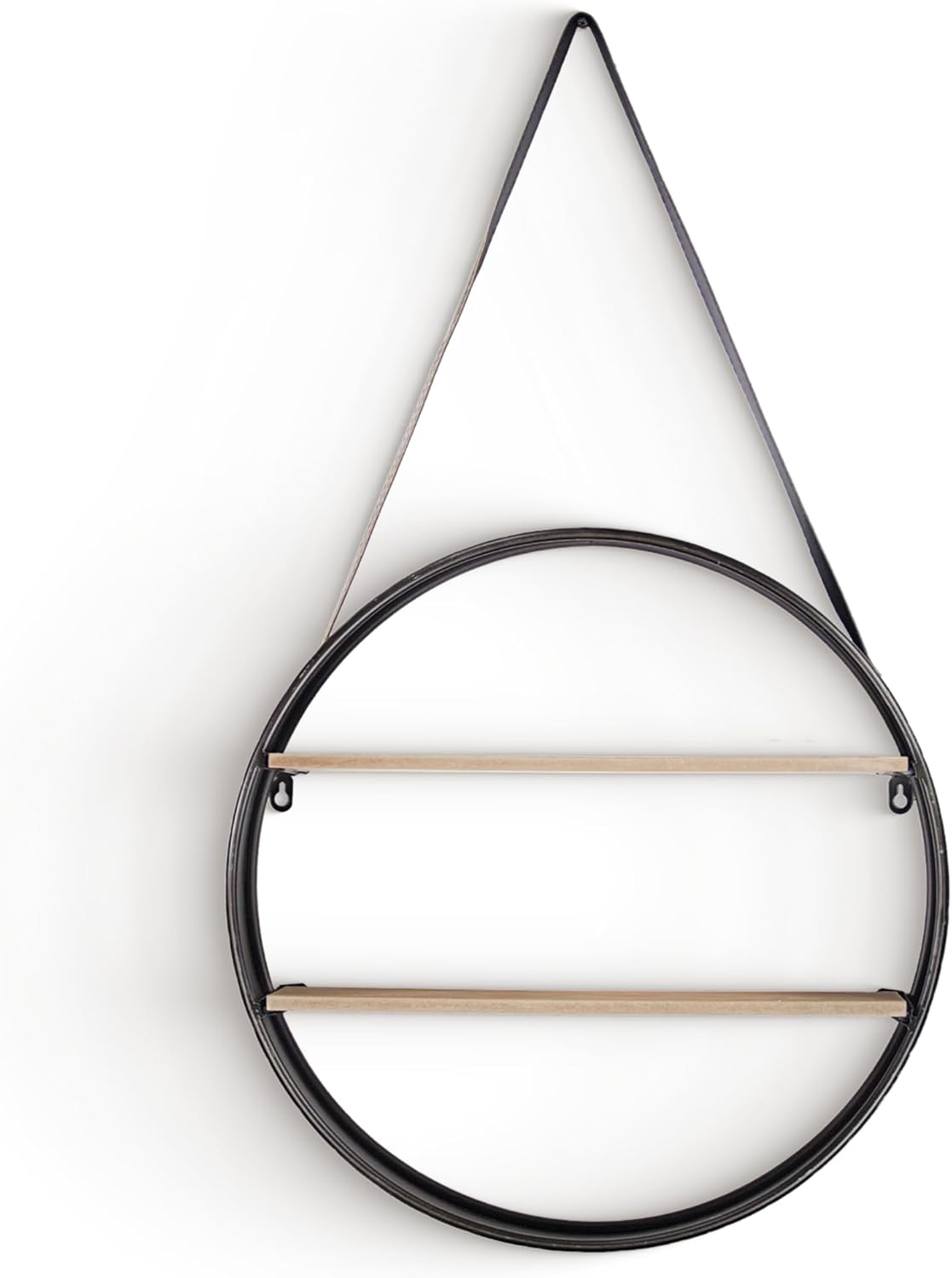 American Art Decor Hanging Wall Shelves - Wall Decor for Bedroom, Living Room, Bathroom, Office & Kitchen - Wall Mounted Shelving for Laundry Room (Round, 33" x 19")