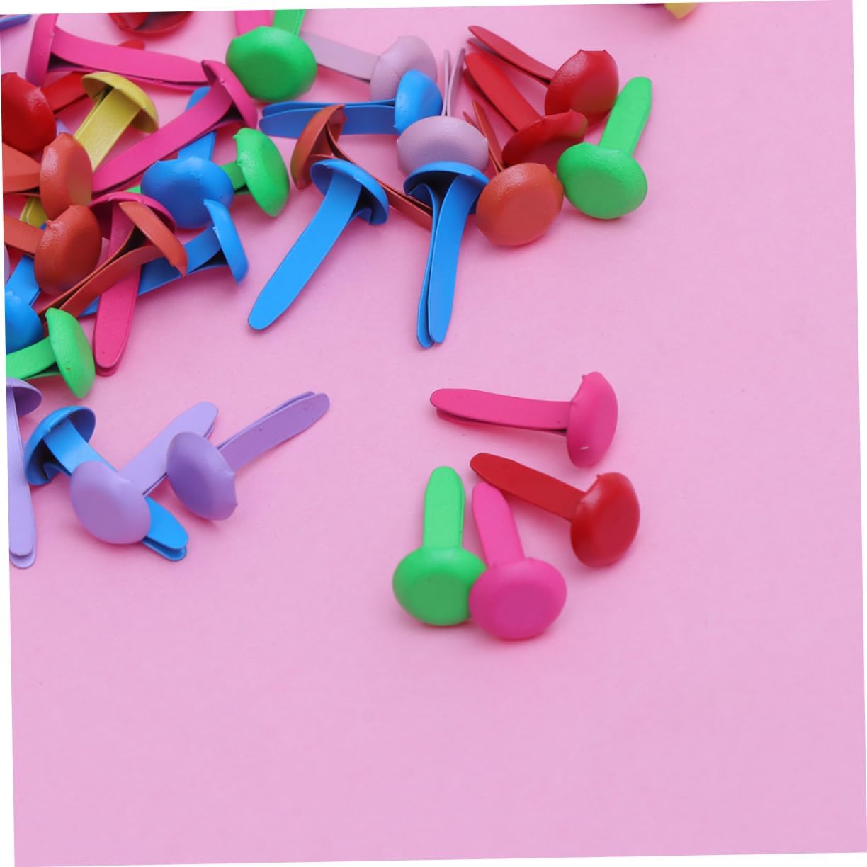 SEWACC 100pcs Fasteners for Round Brads Pastel Brads for Scrapbooking Craft Pins Heads