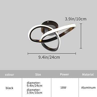 minfair Modern LED Ceiling Light,Round Geometry Ceiling Lamp,Chic Chandelier 4500K for Hallway,Living Room,Bedroom 18W Dia 24CM [Energy Class F]