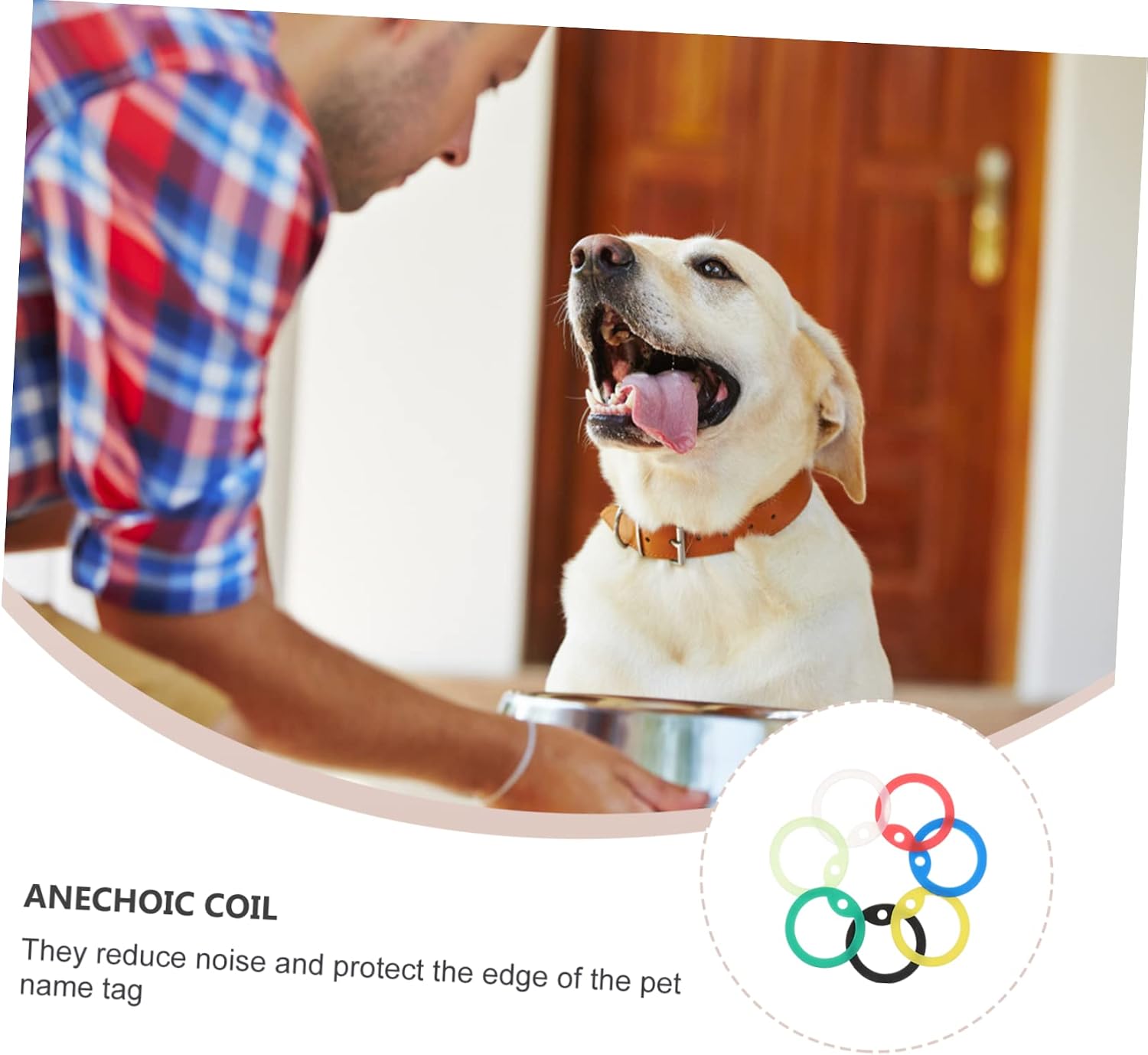 BESPORTBLE 42pcs Dog Id Tag Mute Hoops Silicone Pet Tag Silencers for Cats and Dogs Lightweight Noise Reduction Colors Easy to Install and Practical image 4