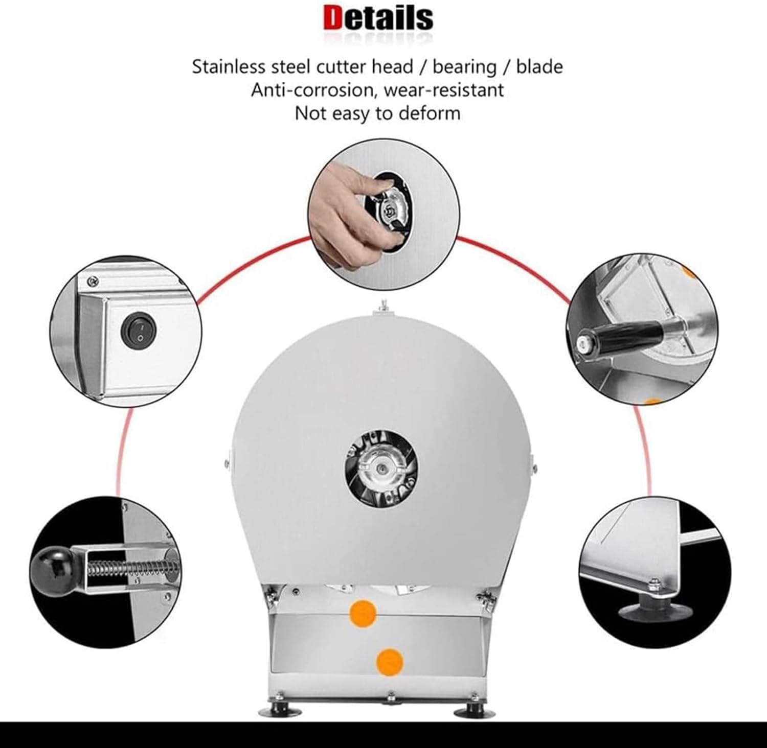Electric Stainless Steel Vegetable Slicer Machine with Adjustable Thickness for Commercial and Home Use